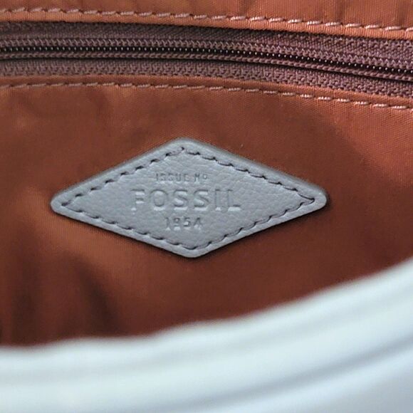 Fossil Crossbody Bag Womens Blue Pebbled Leather Shoulder Handbag Purse - Picture 11 of 16